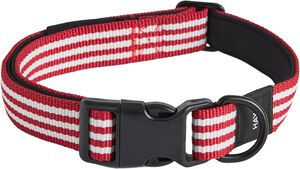 HAY Dogs Collar Flat-M/L-Red and wh