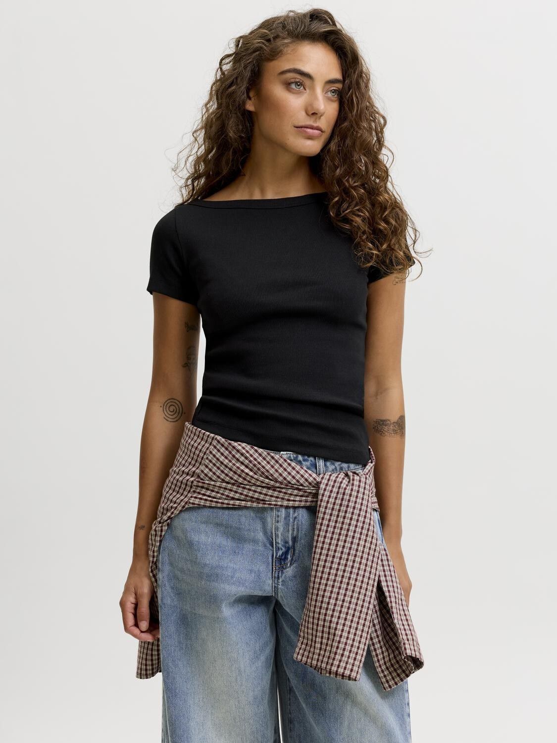 Jxfifi Str Ss Boatneck Tee Jrs