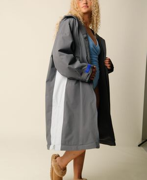 Nordic Fleece Changing Robe - Charcoal