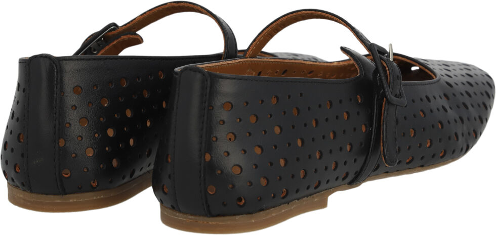 Bl&oslash;d ballerina med dekorativt hulm&oslash;