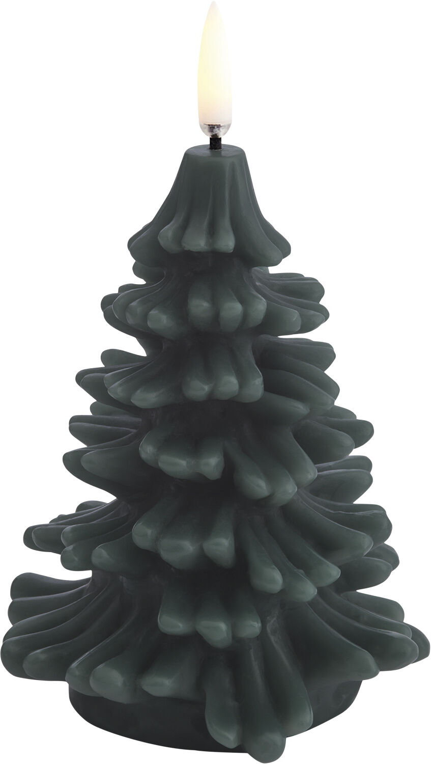 LED candle christmas tree, Pine green, Smooth, 9x12 cm (2/12)
