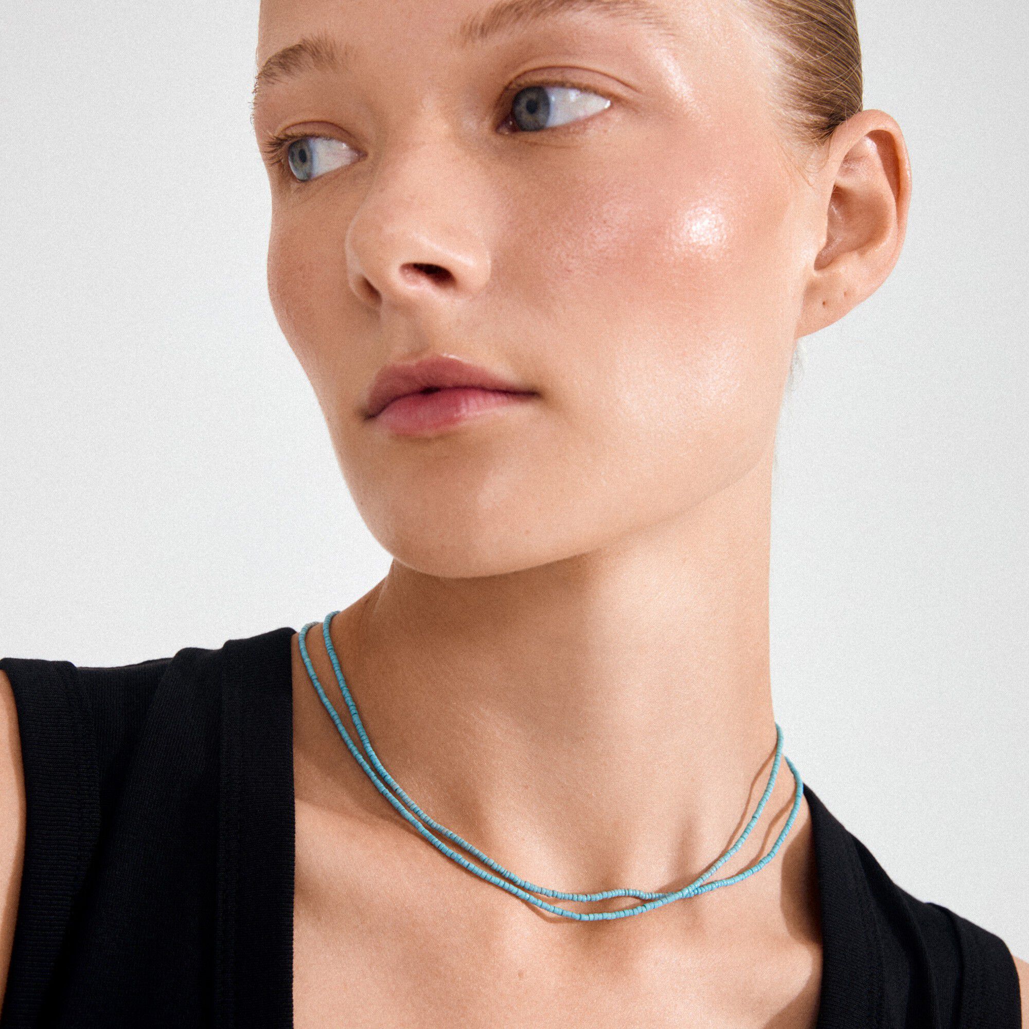 HAZE necklaces 2-in-1 set, blue/gold-plated