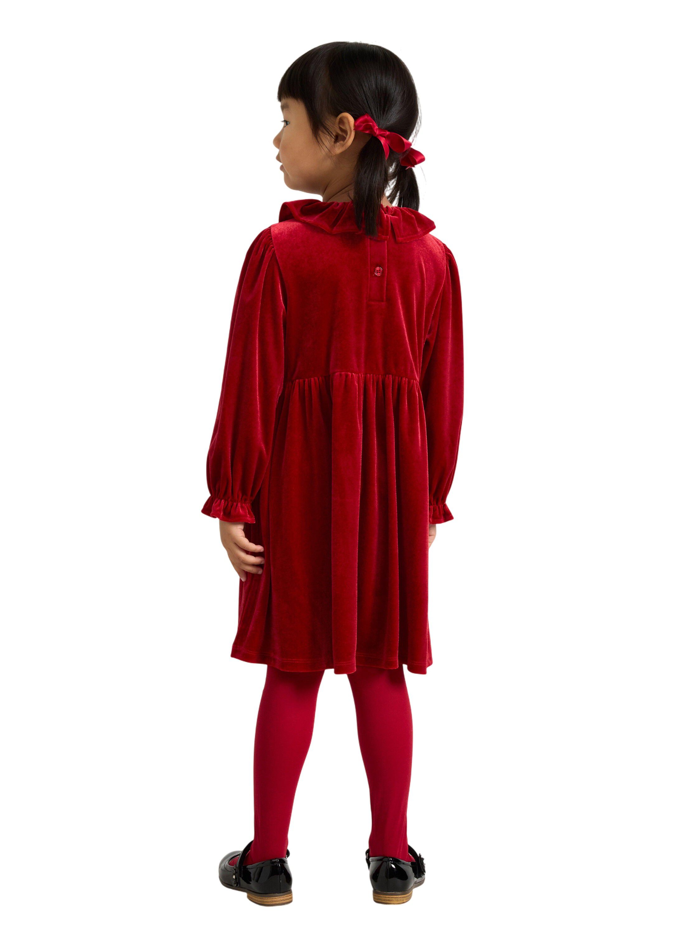 Soft long-sleeved dress in velvet w