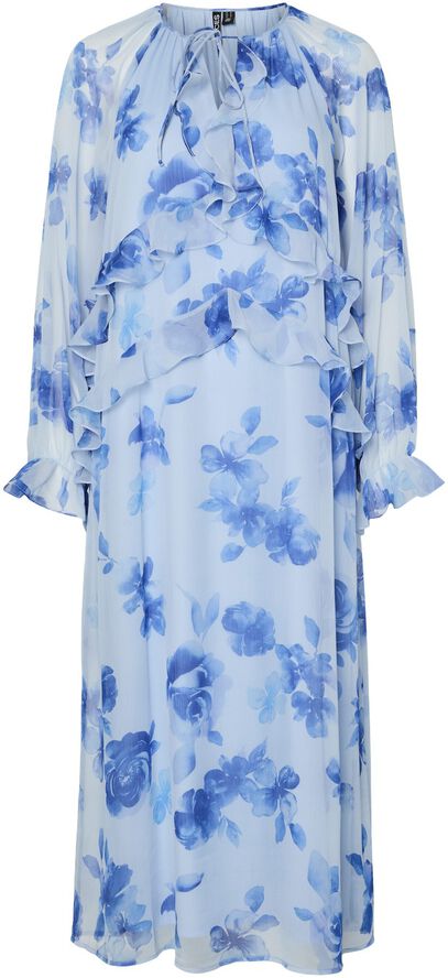 PCCLARA LS LONG V-NECK DRESS WVN D2