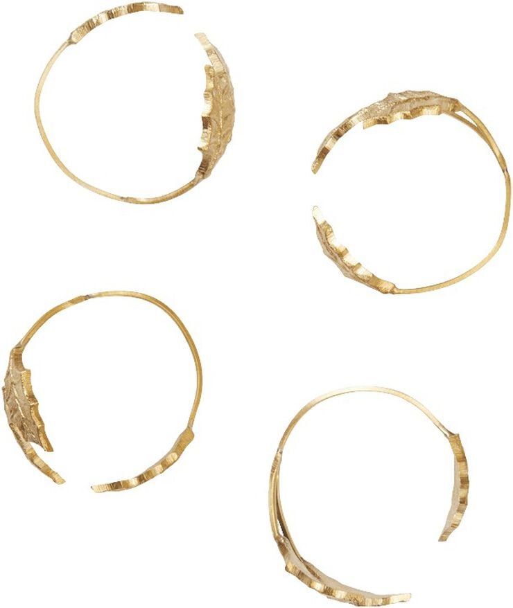 Holly Leaf Napkin Rings - Set of 4 - Brass