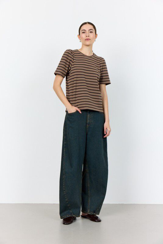 LR-NEDDIE 1 T-shirt M&oslash;rk brun