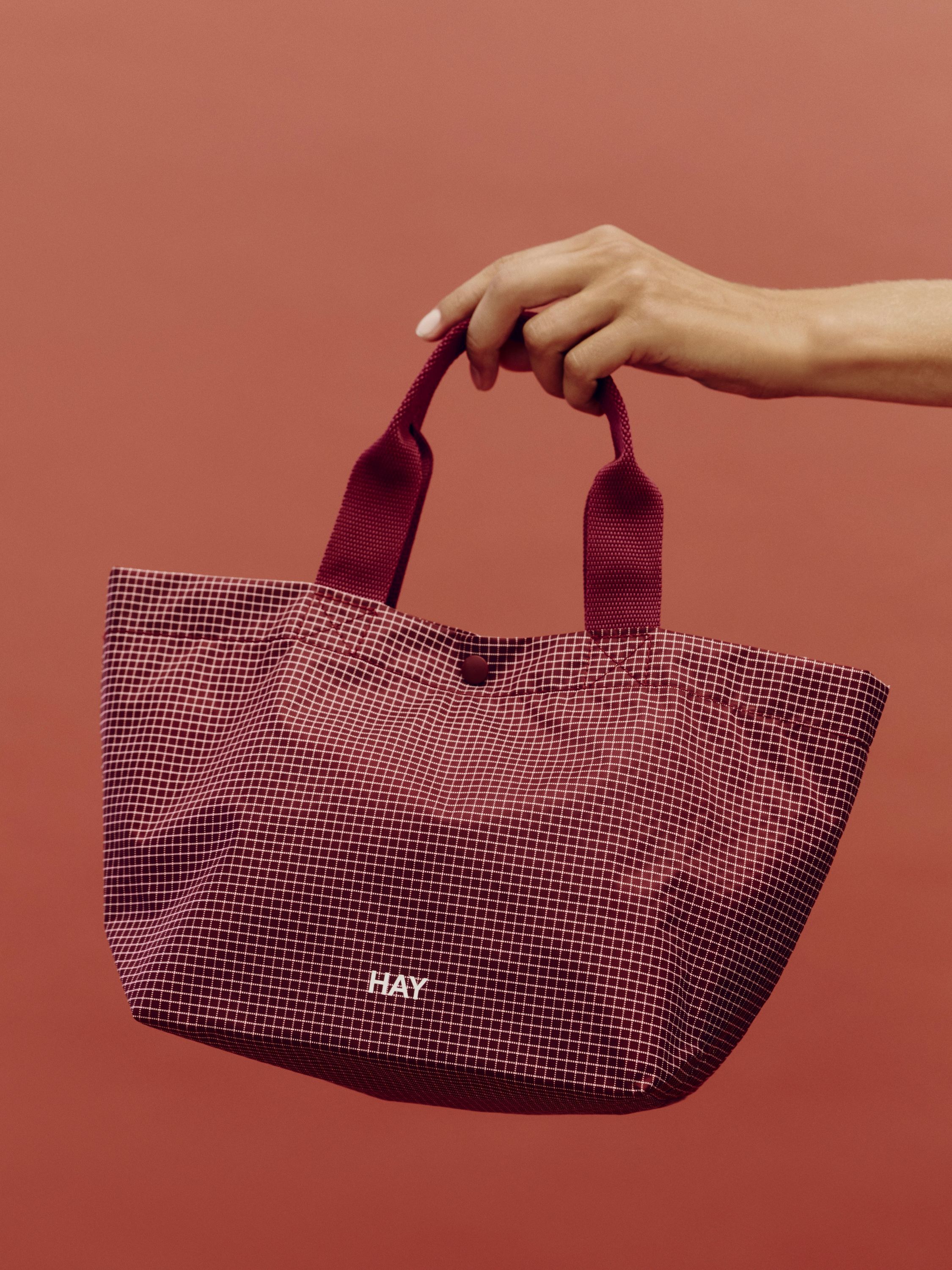 Grid Everyday Bag-Mini-Burgundy