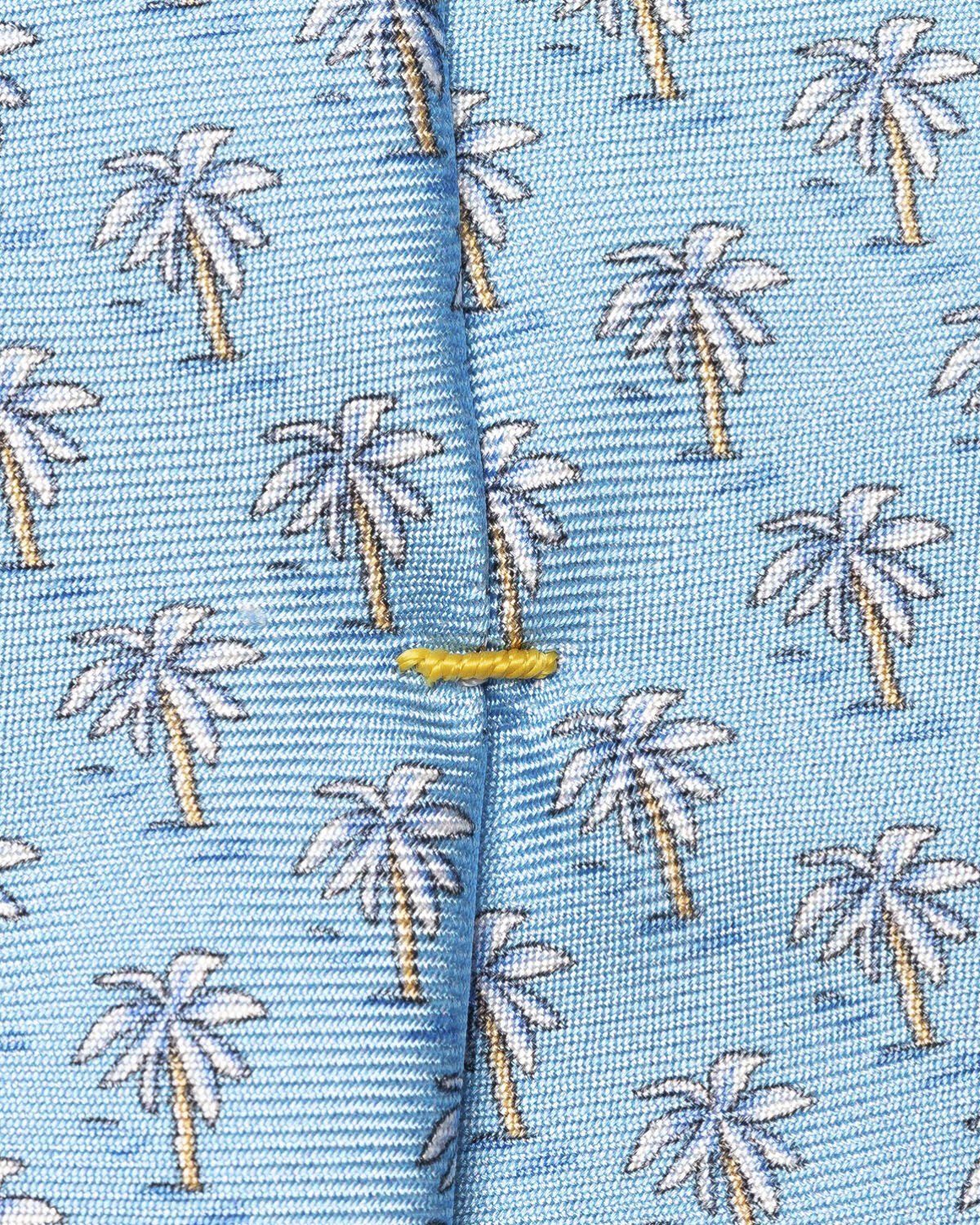 Mid blue Motif Print Silk Tie