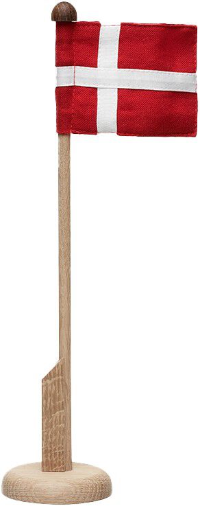 Bordflagstang egetr&aelig; med Dannebrog