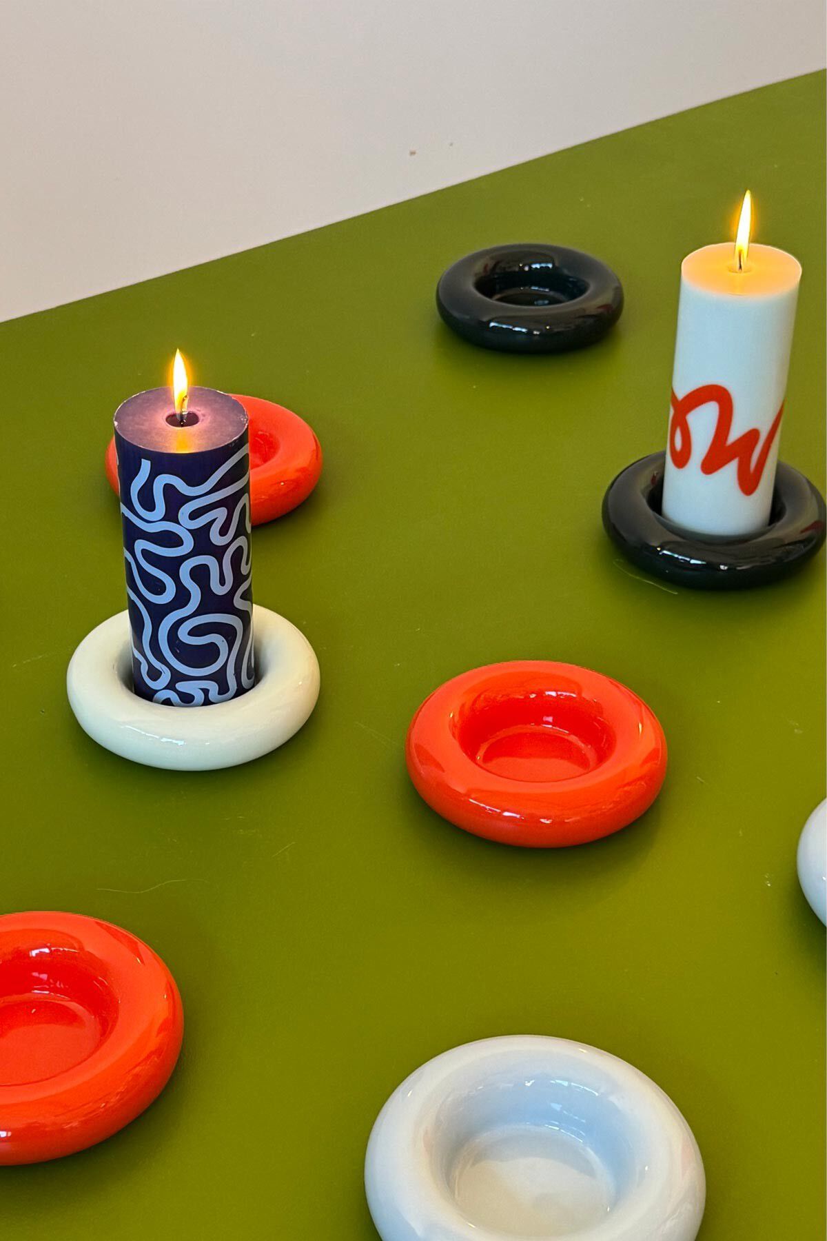 BOB CANDLE HOLDER, LARGE, LIGHT BLU