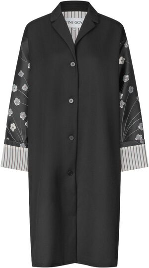 1499 Glitter Jacquard / Twill Mix, Bell Sleeve Coat