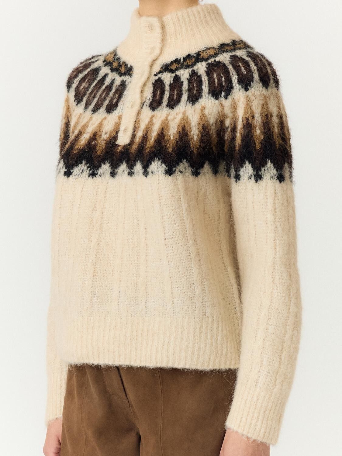 Yasdomina Ls Wool Blend Knit Pullover