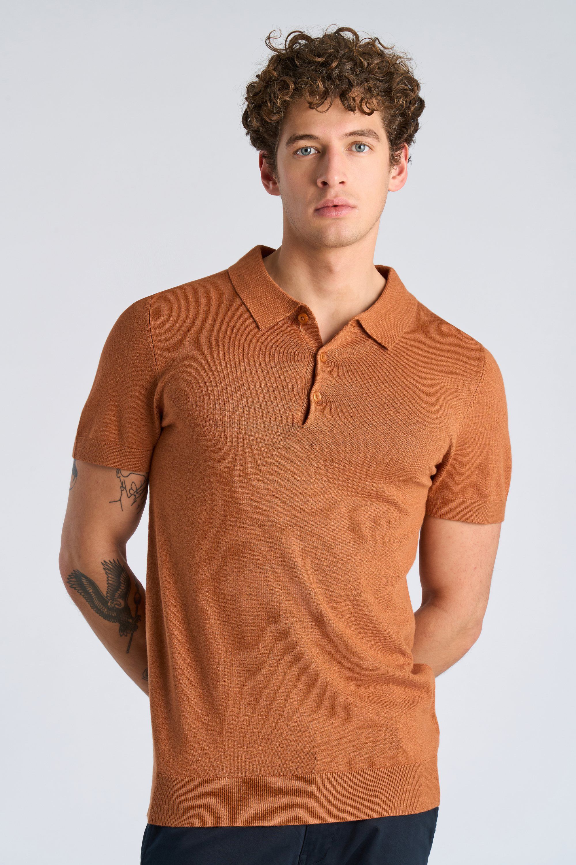 Ecovero S/S polo knit