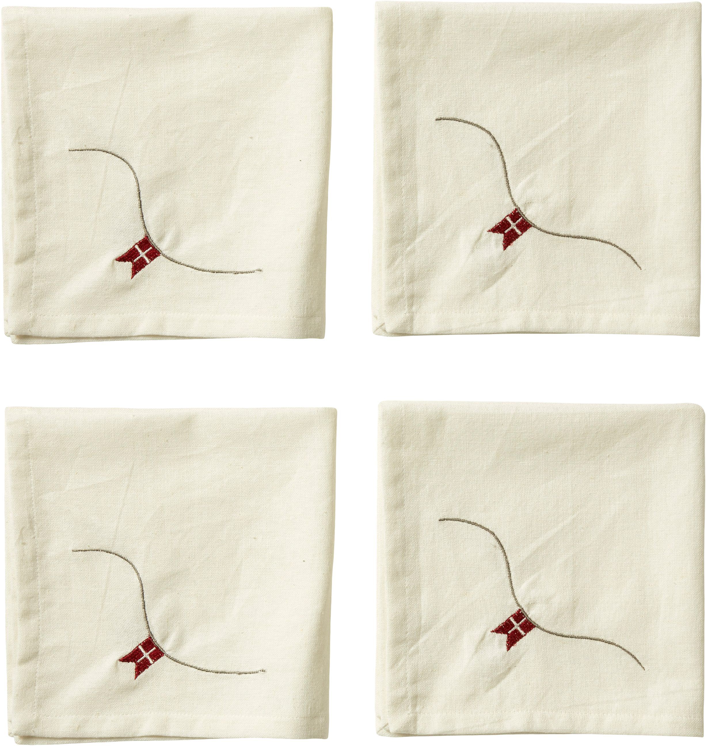 Mundserviet flag s/4 40x40cm bomuld