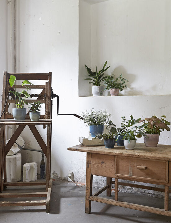 Knabstrup urtepotte Ø 16. 5 cm white