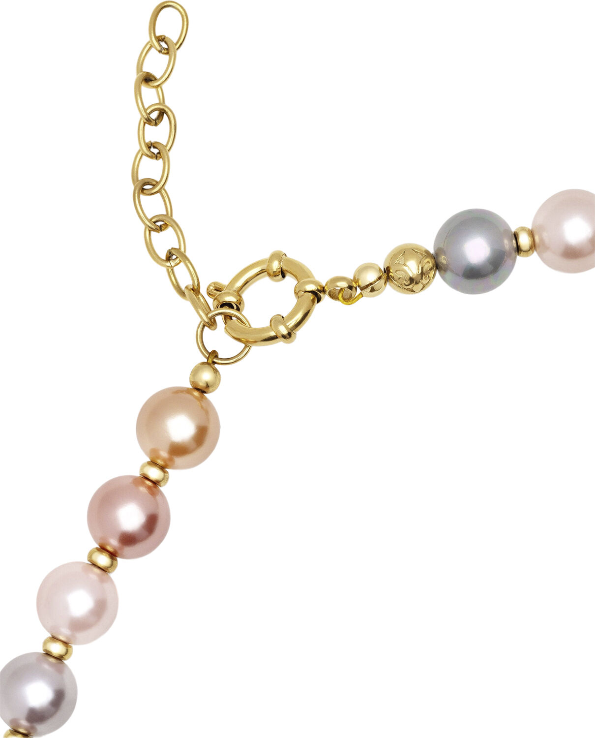 Pastel Pearl Necklace with Gold Plating