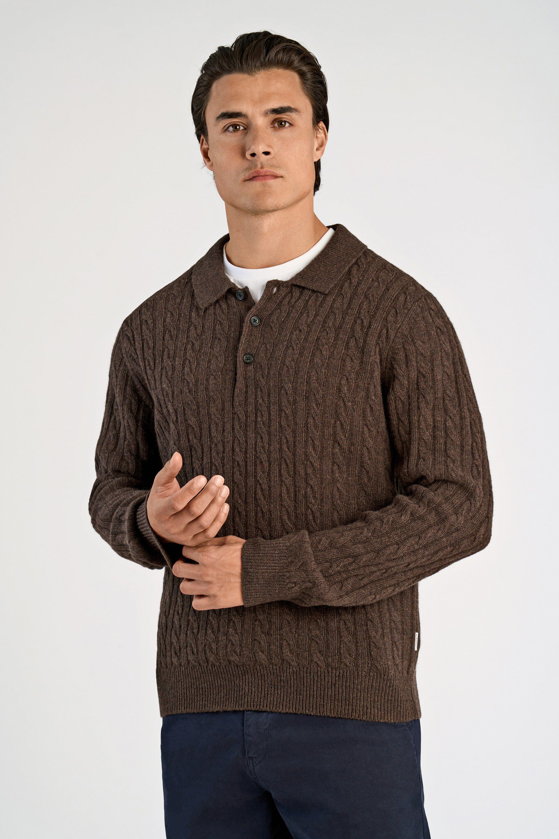 Lambswool half zip knit