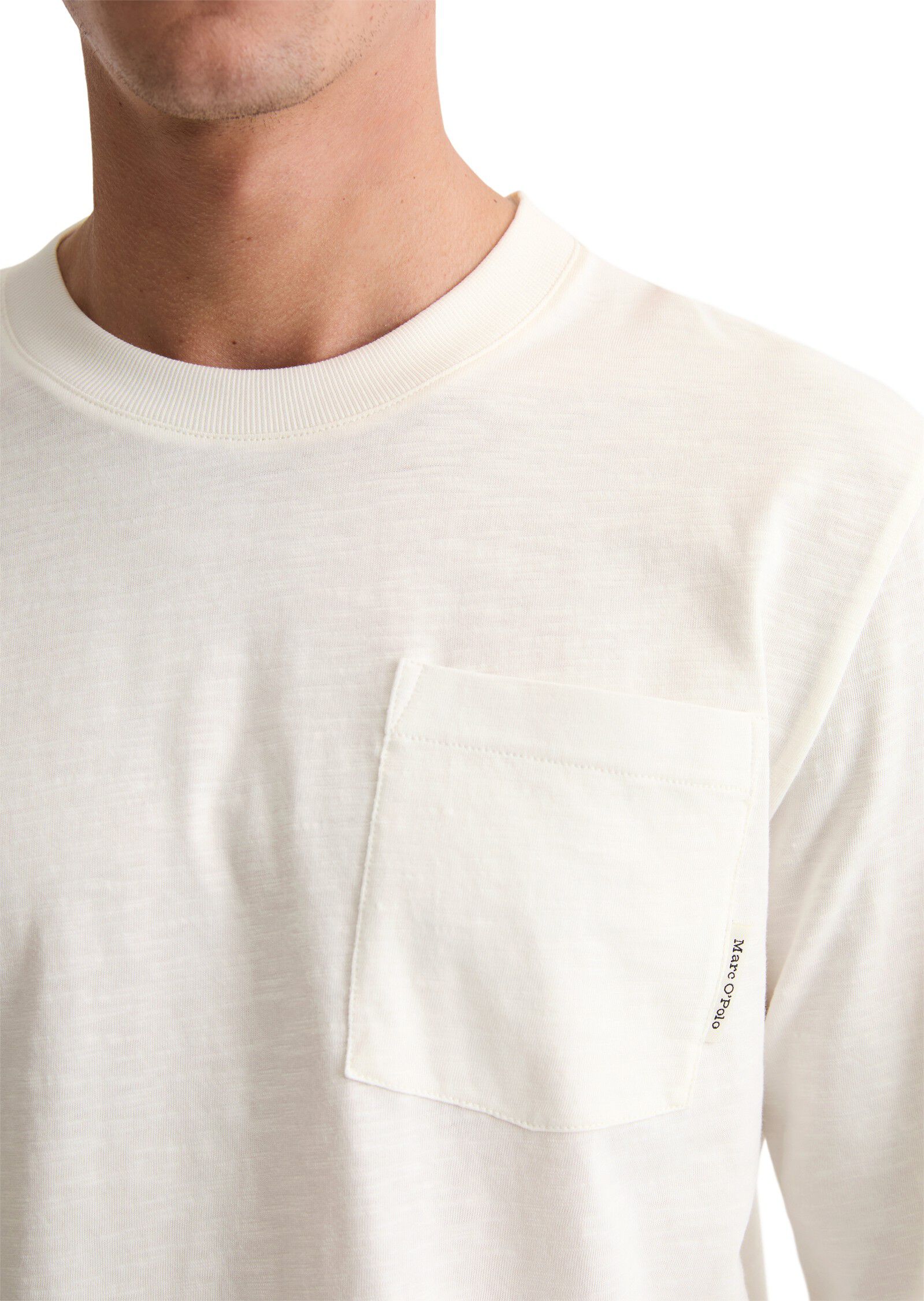 T-shirt, long sleeve, ribbed neck t