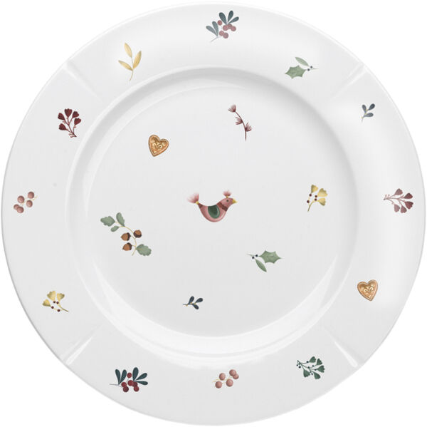 GC Cottage Tallerken Ø23 cm hvid m. deko