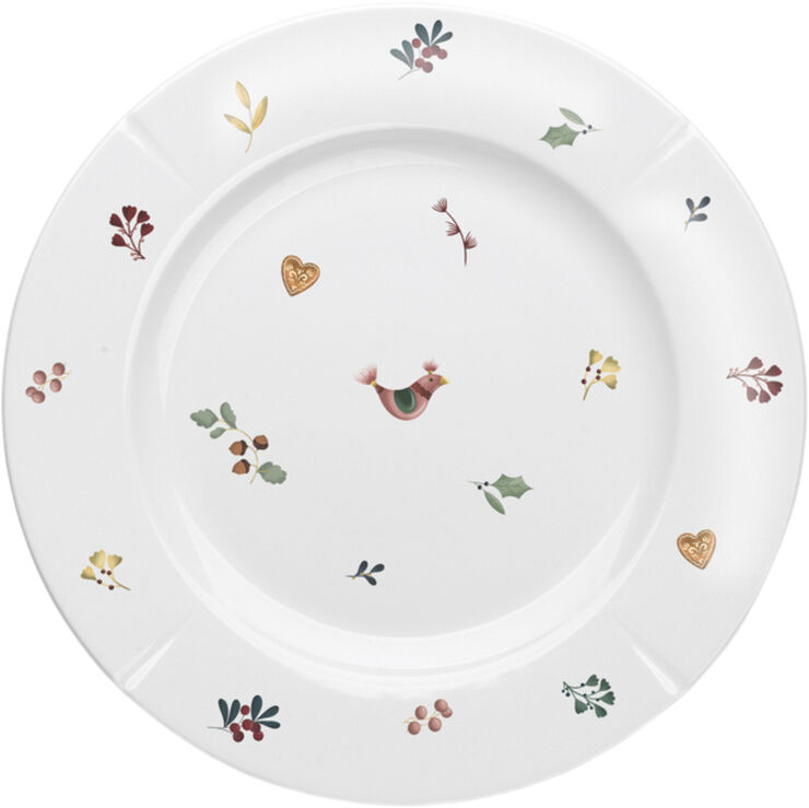 GC Cottage Tallerken Ø23 cm hvid m. deko