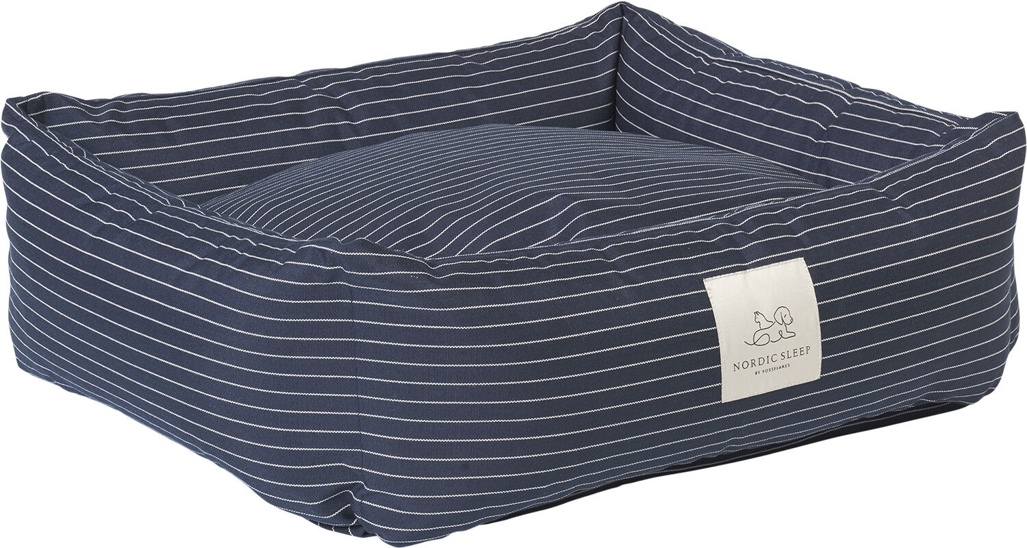 Fossflakes Dog bed Navy Pinstripe