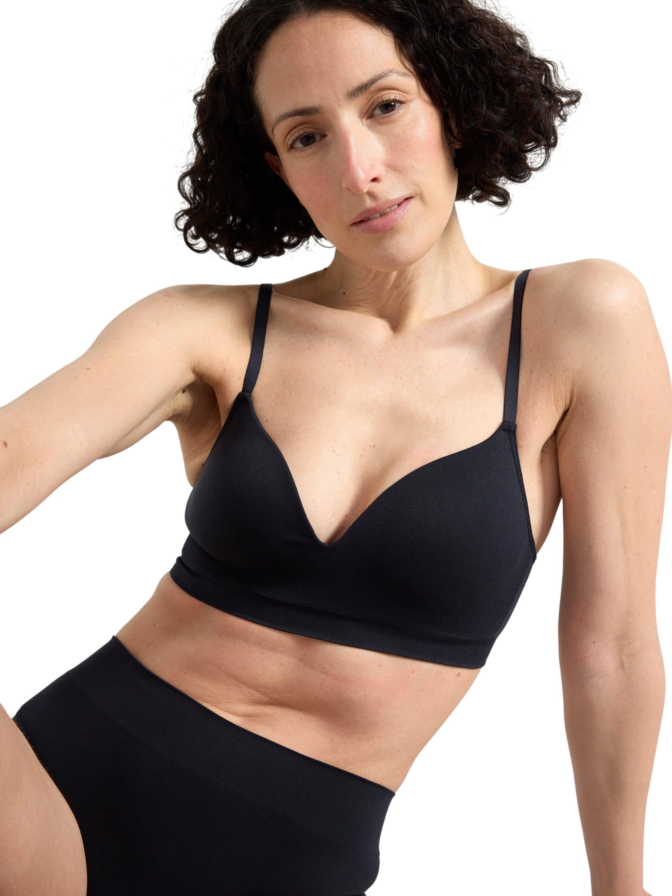 A comfy seamless bra with soft cups