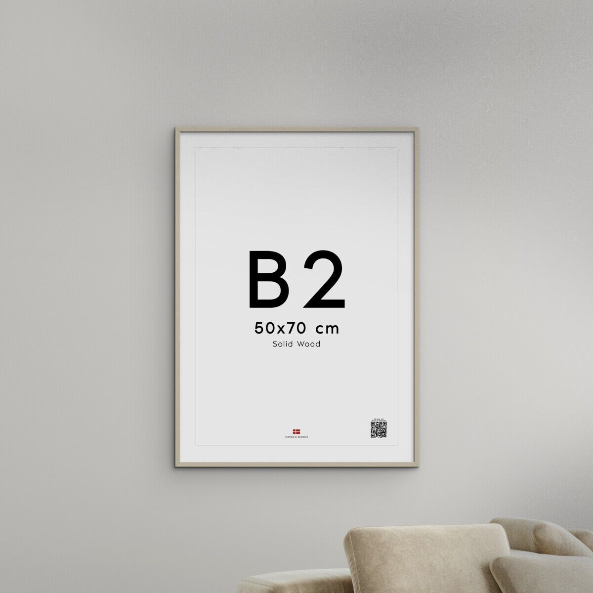 Poster&Frame - Cashemire grey wood 50x70cm