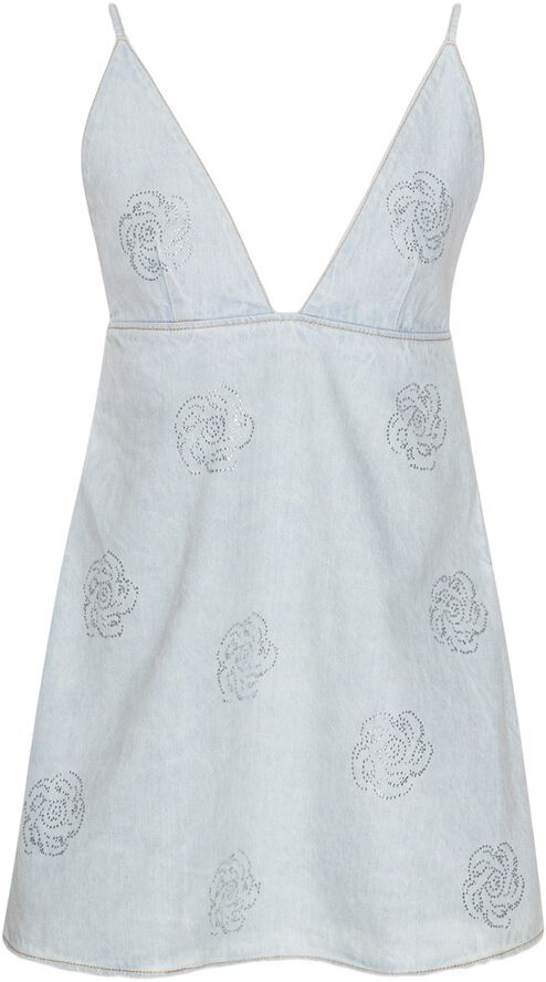 DENIM STUD MINI DRESS