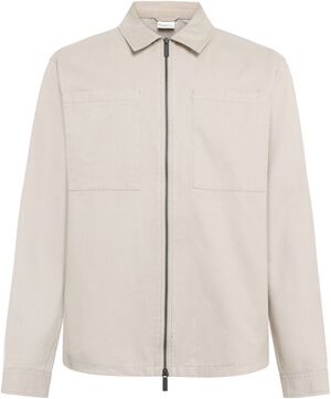 Twill zip overshirt