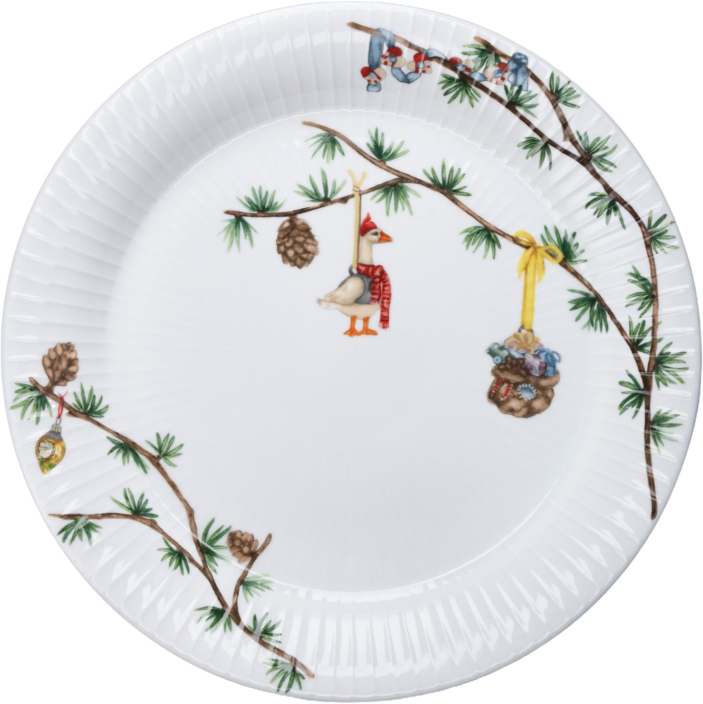 Hammersh&oslash;i Christmas Tallerken g&aring;s &Oslash;27 cm hvid m. deko