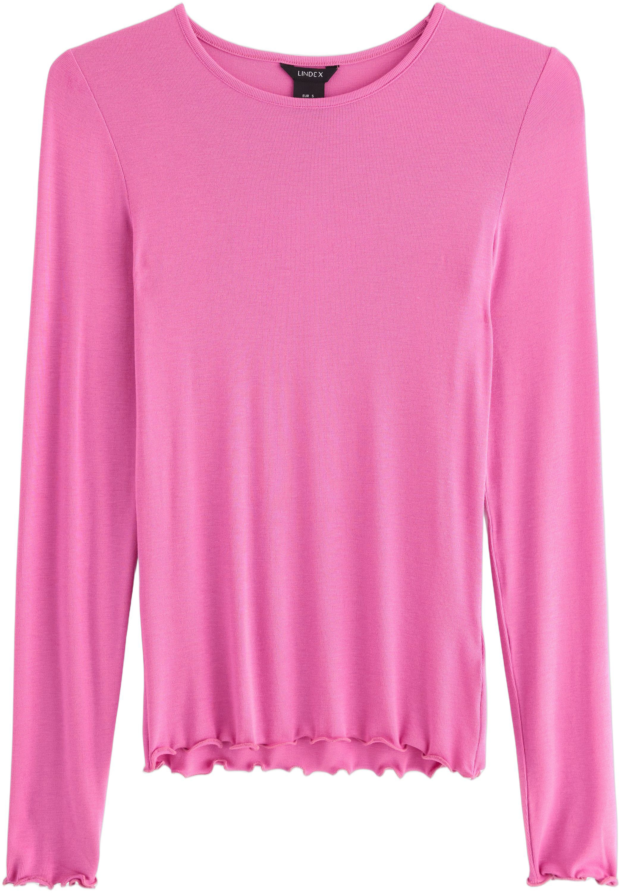 Lang&aelig;rmet top i bl&oslash;d viskose med en