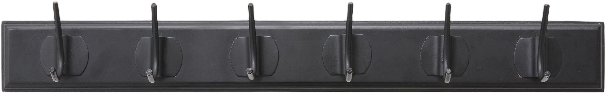 EDGY coat rack, 6 hooks - black w. black finish
