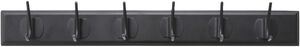 EDGY coat rack, 6 hooks - black w. black finish