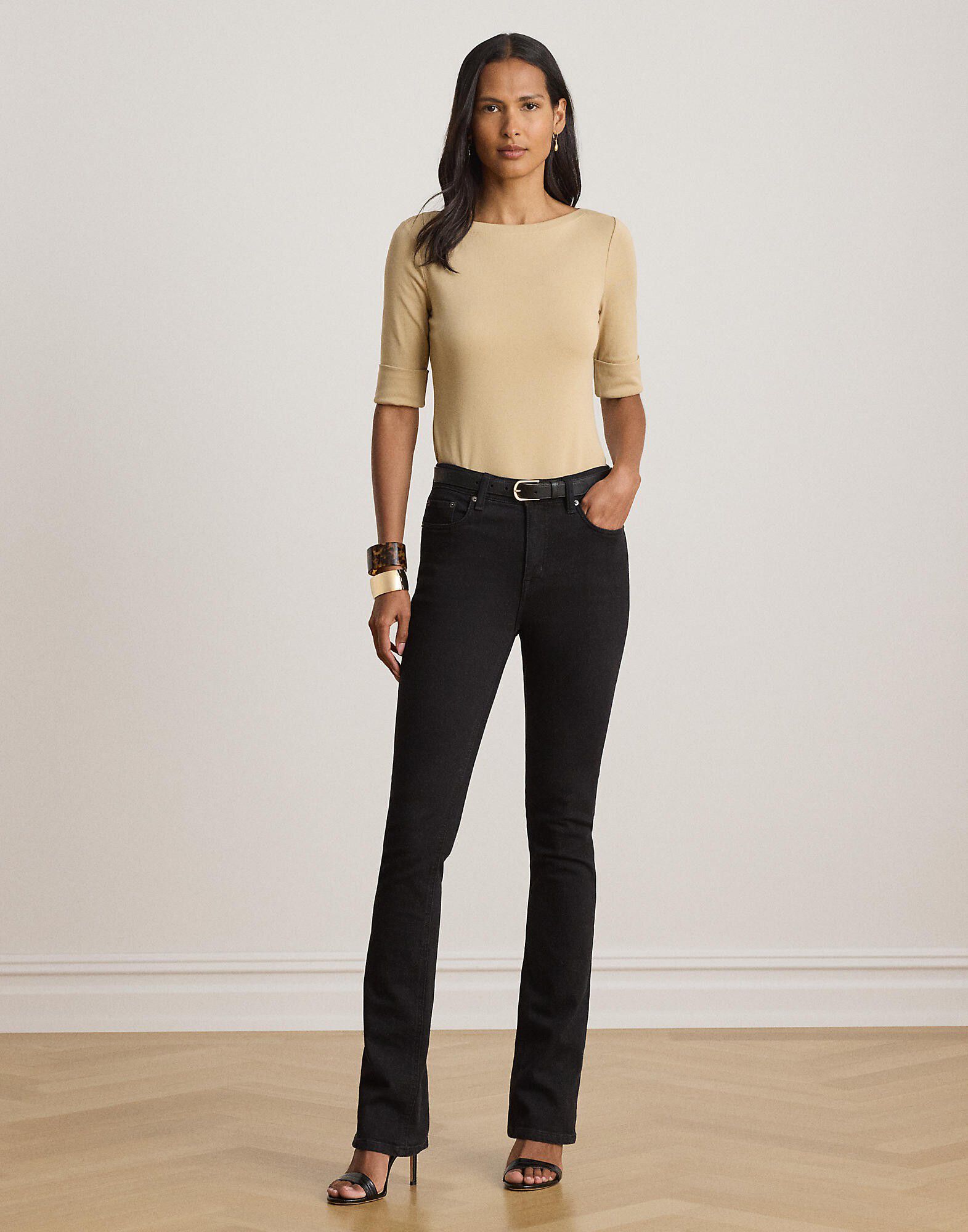 Stretch Cotton Boatneck Tee