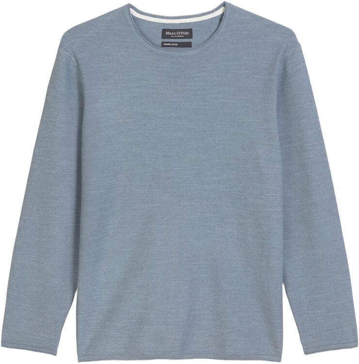 Crewneck, cotton slub, piqué struct