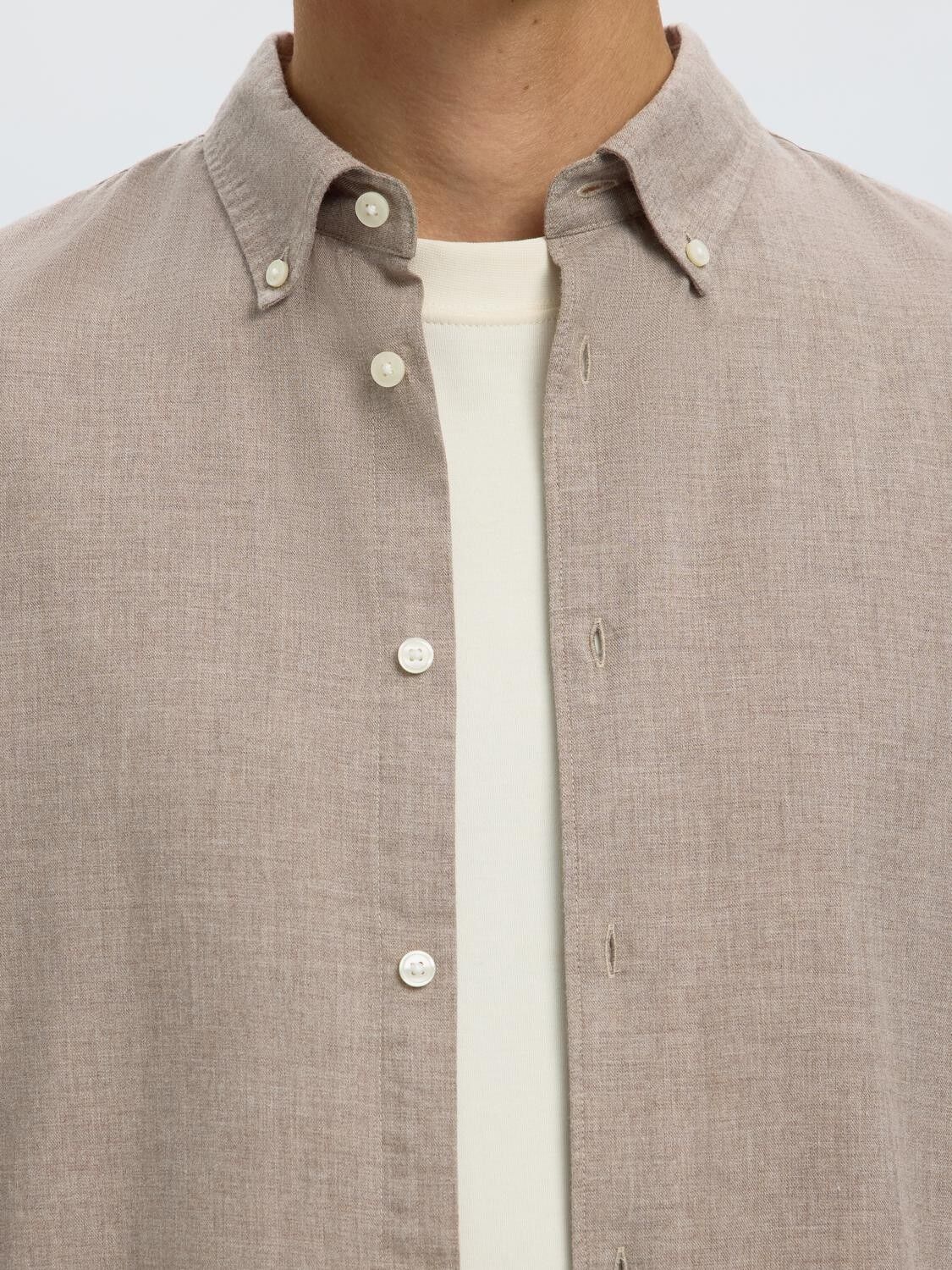 Slmcole-Jay Reg Melange Ls Shirt Noos