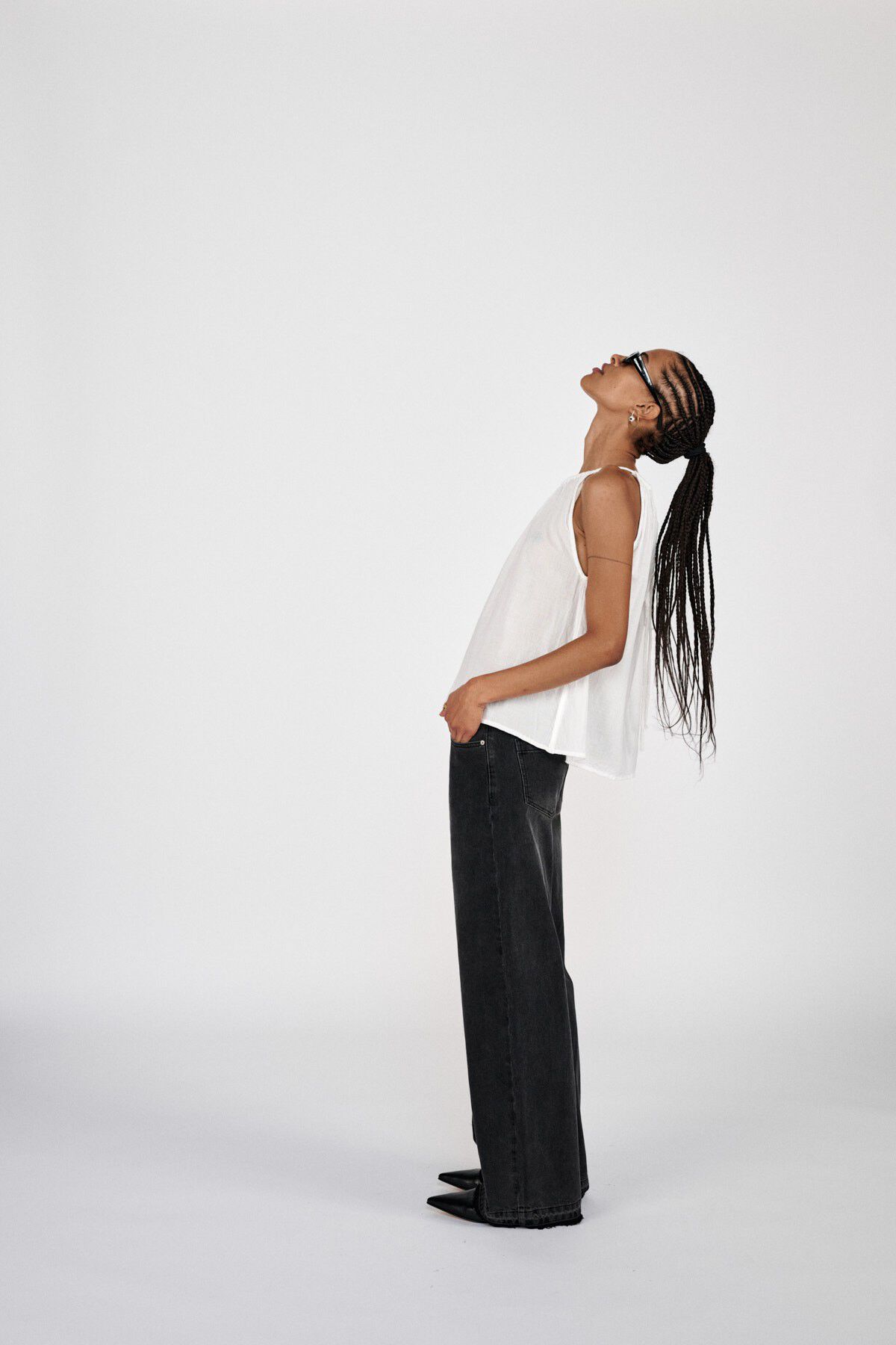 Denim black straight pants - Fellin