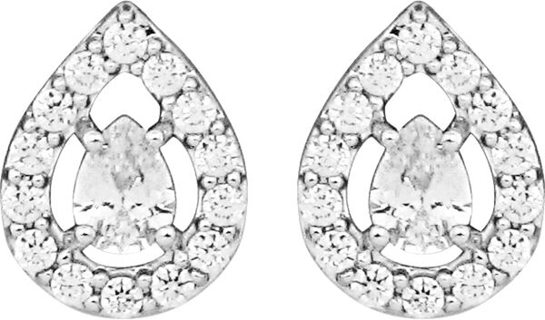 Drop sparkle ørestikker - Sølv