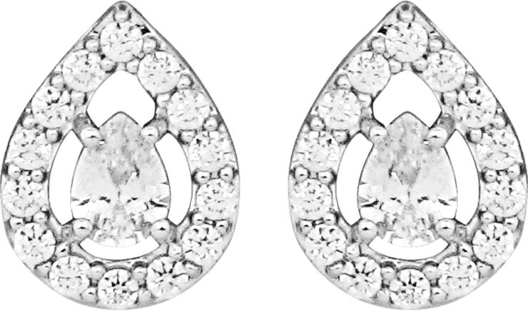 Drop sparkle ørestikker - Sølv