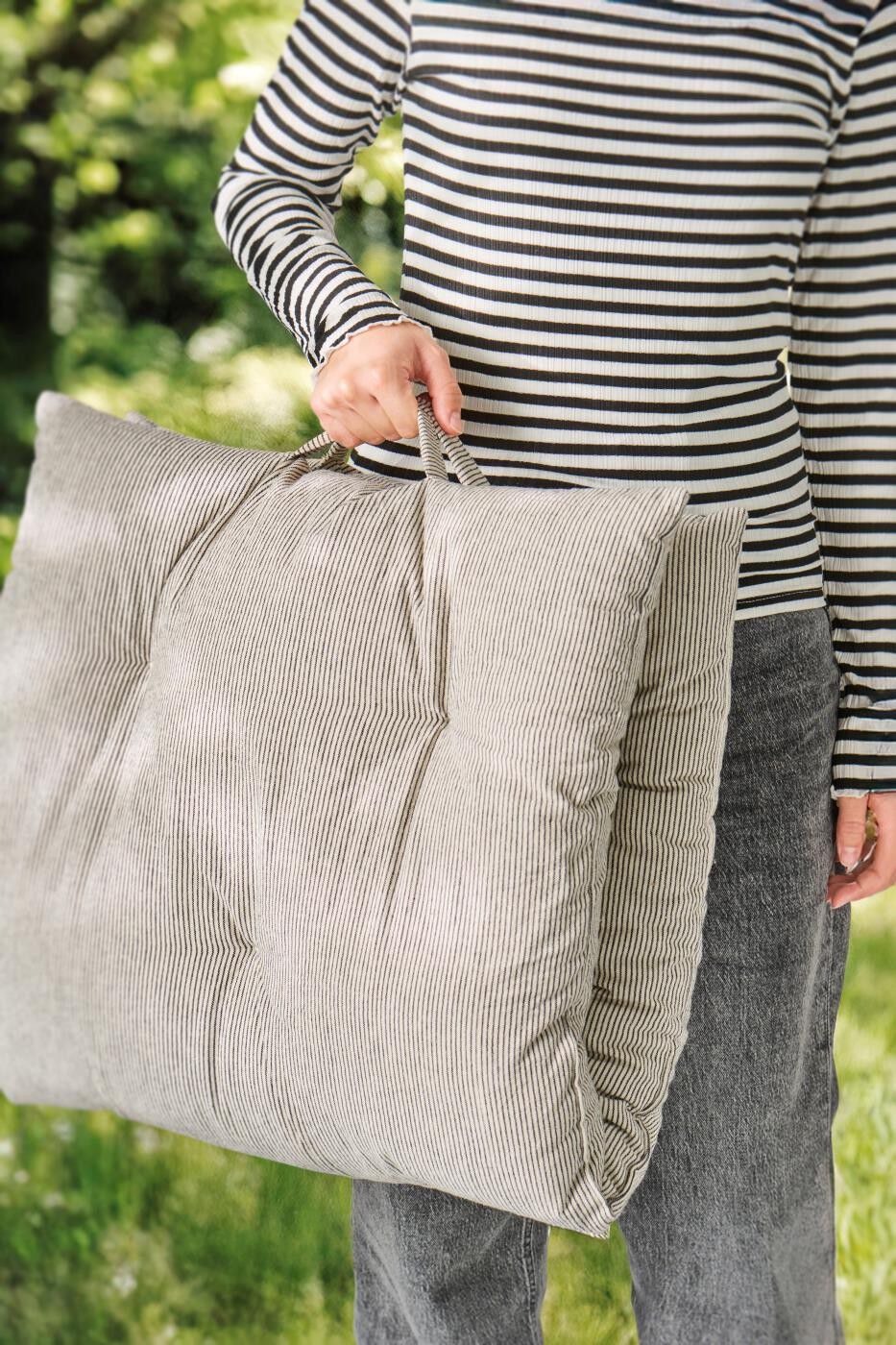 Madrashynde Lina natur m/sorte tynde striber