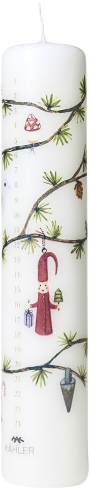 Hammersh&oslash;i Christmas Kalenderlys 2023 &Oslash;5 cm hvid m. deko