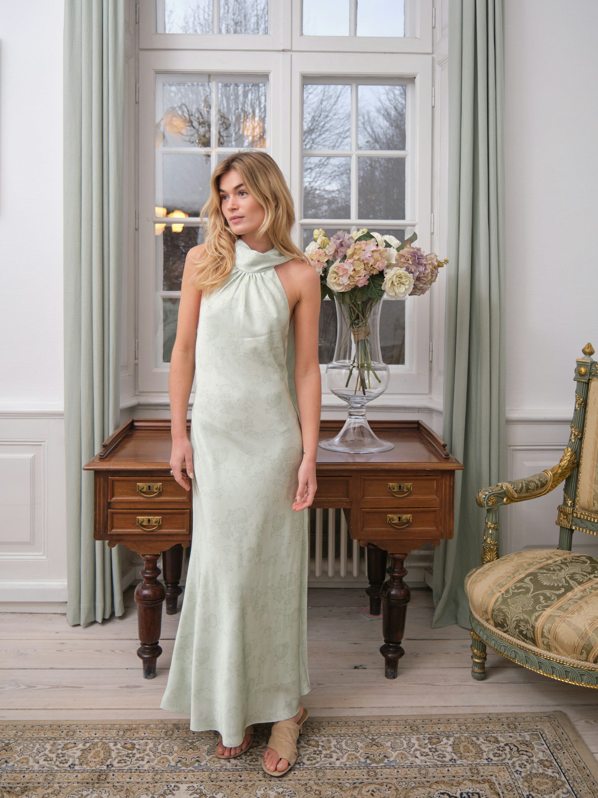 Fiona Pattern Satin Dress