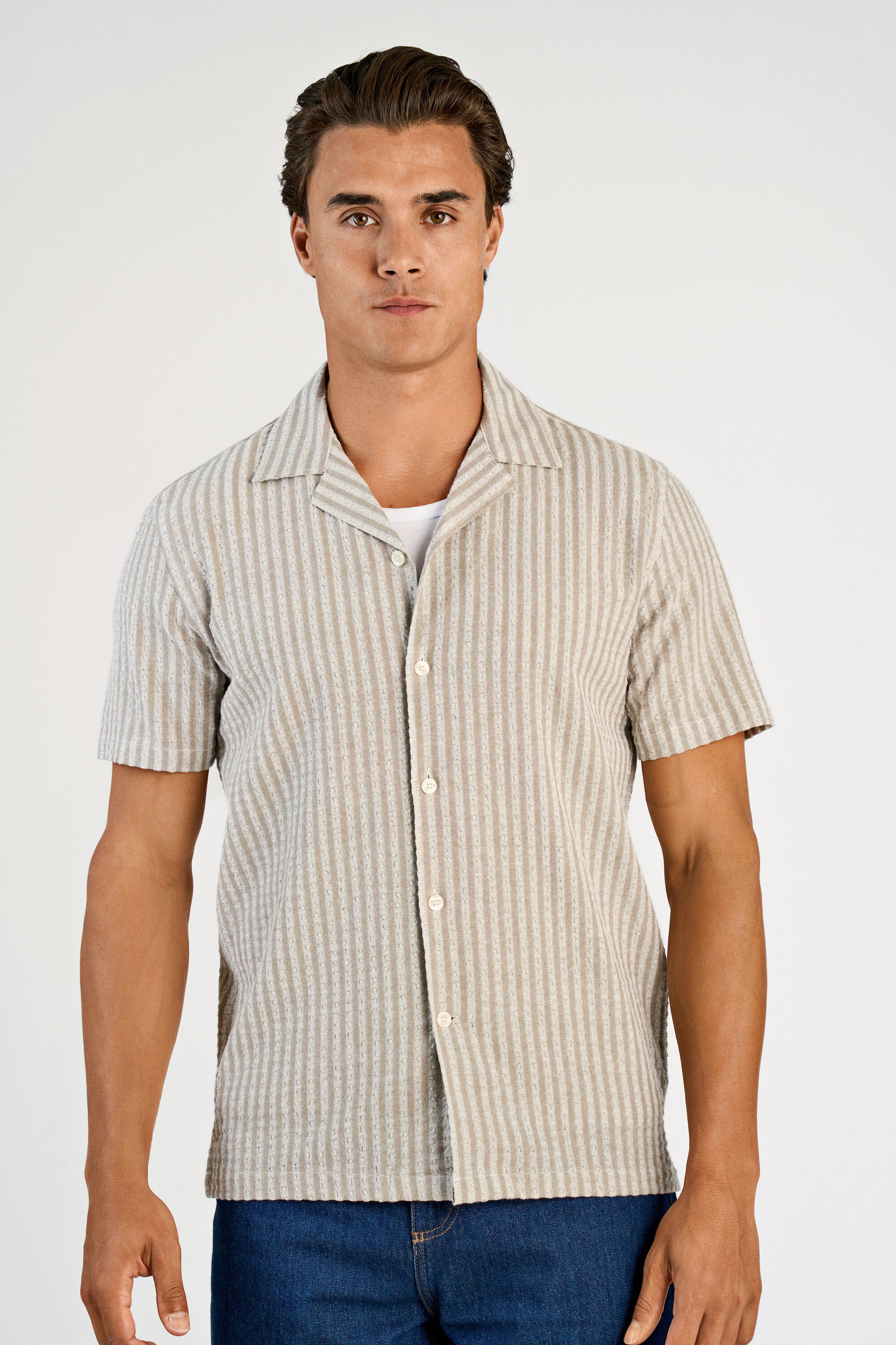 Cotton structure shirt S/S